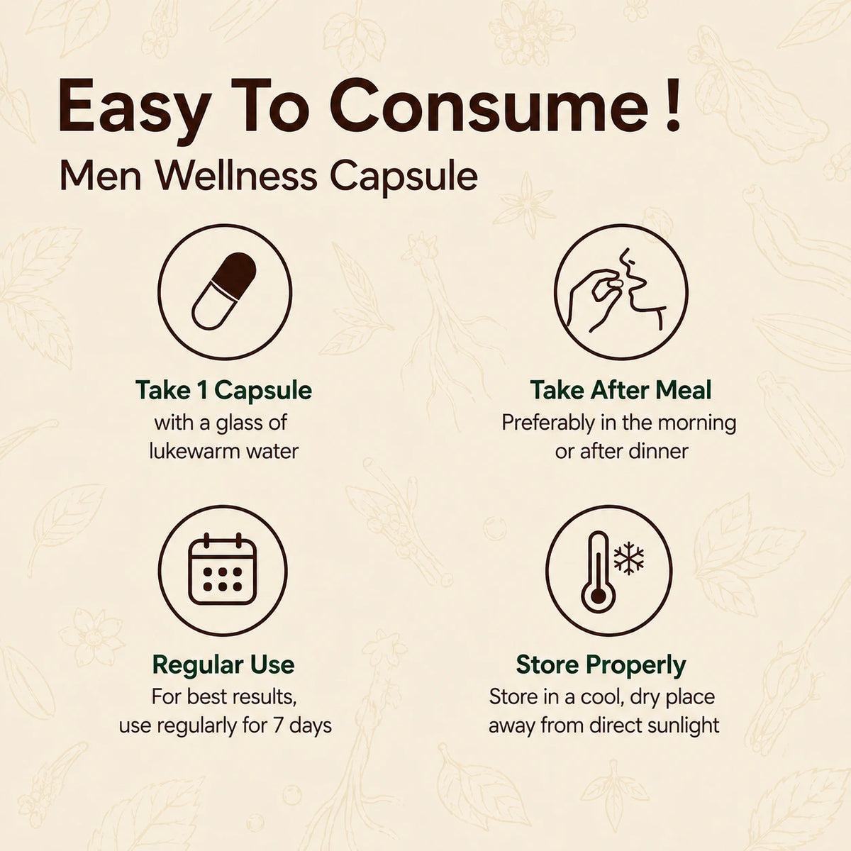 Men Wellness Capsule | Ayurvedic Men's Wellness Formula | 5 Capsules