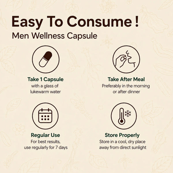 Men Wellness Capsule | Ayurvedic Men's Wellness Formula | 5 Capsules