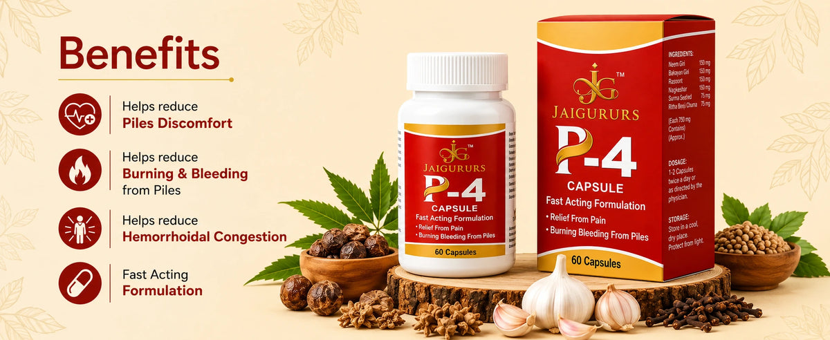 P-4 Capsule | Ayurvedic Piles Wellness Formula | 60 Capsules