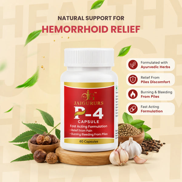 P-4 Capsule | Ayurvedic Piles Wellness Formula | 60 Capsules